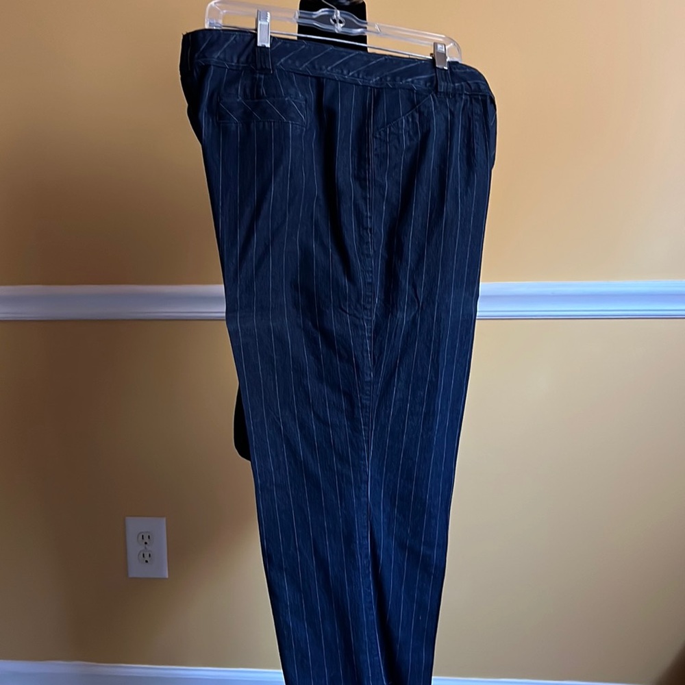 Pin-Striped Denim Jeans, Sz 18W